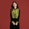 New Chinese-Style Velvet Vest and Long Sleeve Top Two-Piece Set