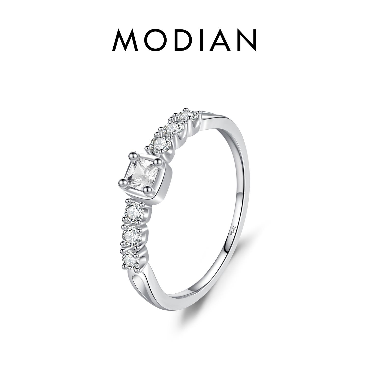 

Модиан, элегантные кольца из стерлингового серебра 925 пробы с сахаром, кольца на палец для женщин, желтые прозрачные ослепительные кольца с кубическим цирконием, ювелирные изделия 9 белый