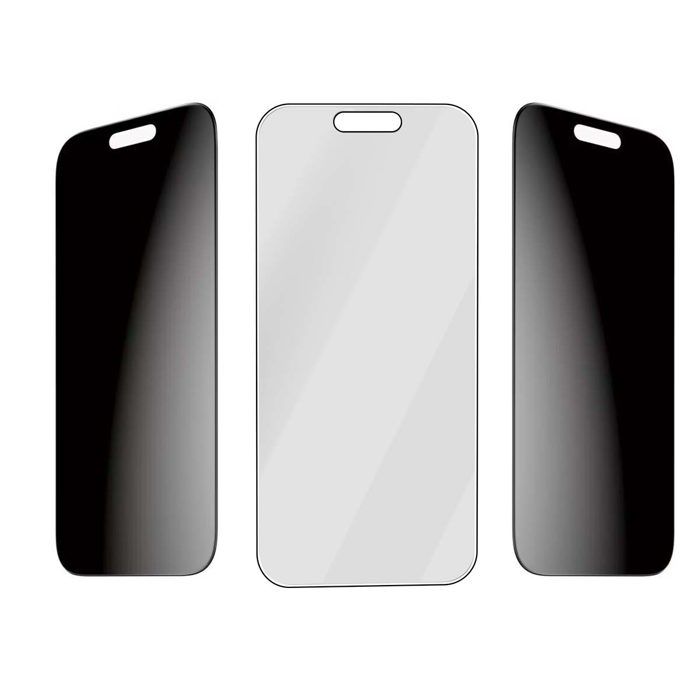 Verre Trempé pour iPhone 17 Pro Max Ultra-Wide Fit avec EasyAligner Anti-espion Panzer Glass Noir transparent