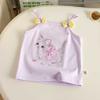 Girls Summer Princess Splice Lace Camisole Cartoon Embroidery Sleeveless Vest Top