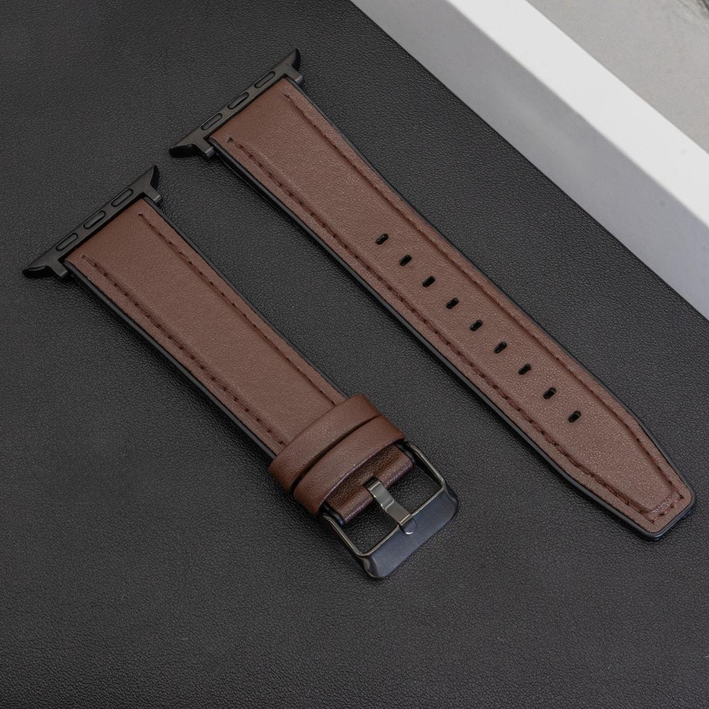 Leather Strap for Apple Watch Band Ultra 2 49mm 46mm 44mm 45mm 42mm 41mm 40mm Bracelet for Iwatch Series 10 9 8 7 6 5 4 Correas
