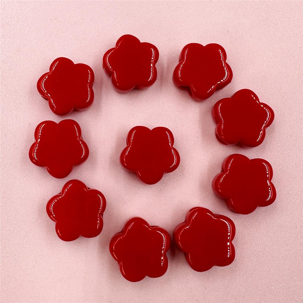 Hochwertige Blume Lose Perlen Ohrringe DIY Halskette Herstellung Armband Materialien 10 Stück Acryl Einfarbig Schmuckzubehör Handykette