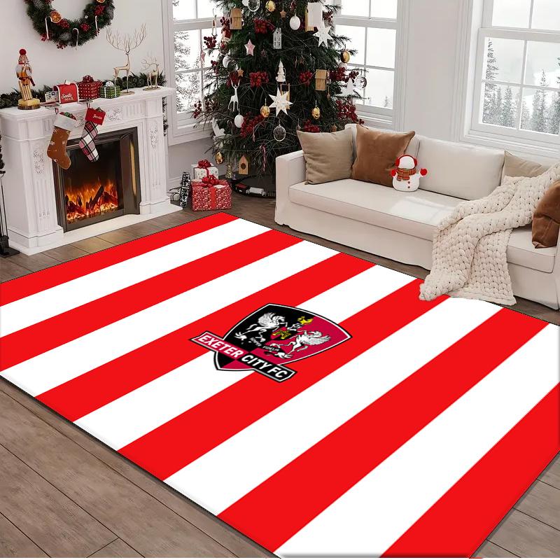 1PC Rug Exeter City Fc Crest Carpet, Chair Rug,Area Rug for Office Bedroom Living Rooms Bedroom, Doormat Decor Christmas Fan Gifts