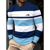 Fashionable Casual Long Sleeved T-shirt Soft Comfortable Vintage Creative Stripe 3d Printed Versatile Loose Men's T-shirt