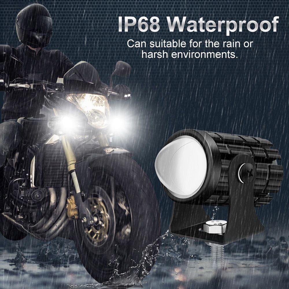 2Pcs 12W Motorcycle Spotlights  Waterproof Driving Lamp Dual Colour Fog Spot Light for Motorcycle Truck ATV