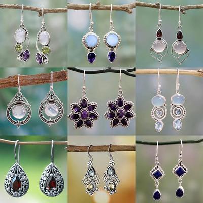 Orecchini pendenti Boho per donna Orecchini pendenti vintage in selenite turchese Orecchini pendenti etnici retrò con gancio per l'orecchio Regalo di gioielli per feste in spiaggia