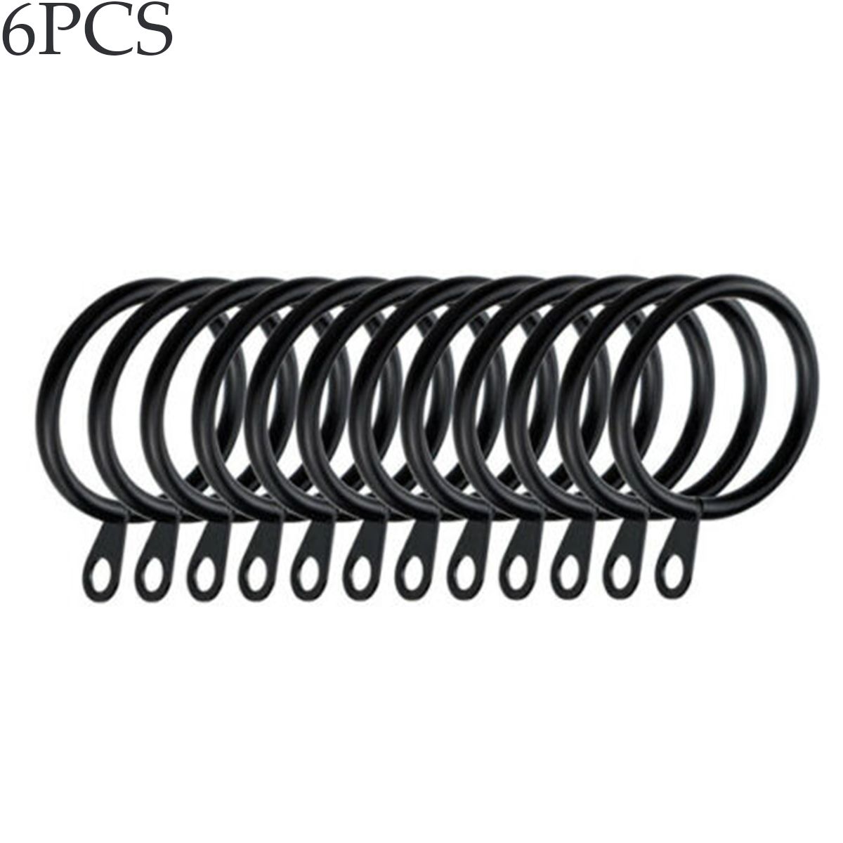 

5 цветов Низкий уровень шума Практичный Металлический Римский круг Для карнизов Колец для штор Подвесные крючки black-6PCS