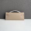 Genuine Leather Palm Pattern Cut Clutch Bag Cowhide Dinner Long Handbag