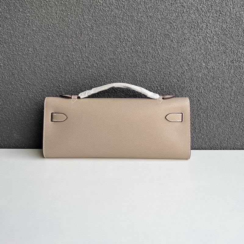 Genuine Leather Palm Pattern Cut Clutch Bag Cowhide Dinner Long Handbag
