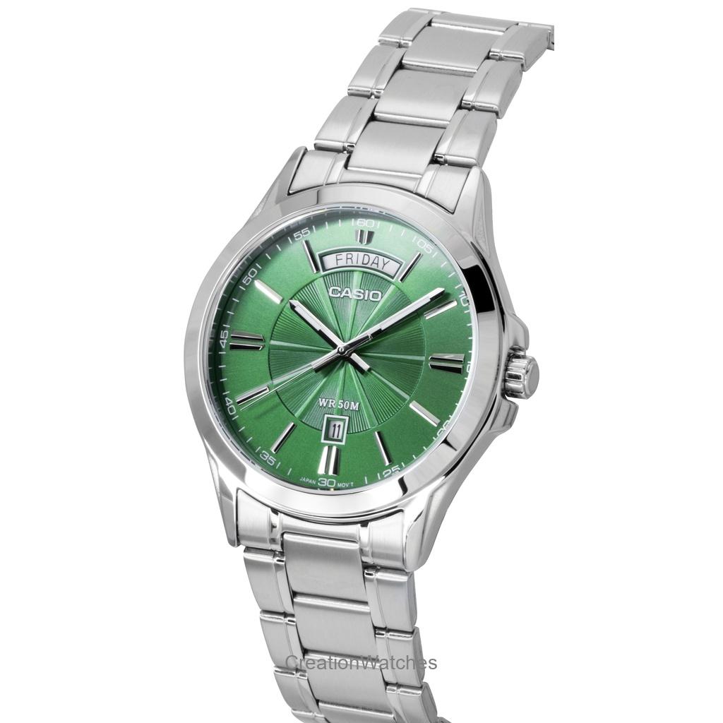 Casio Standard Analog Stainless Steel Green Dial Quartz MTP-1381D-3AV Men's Watch
