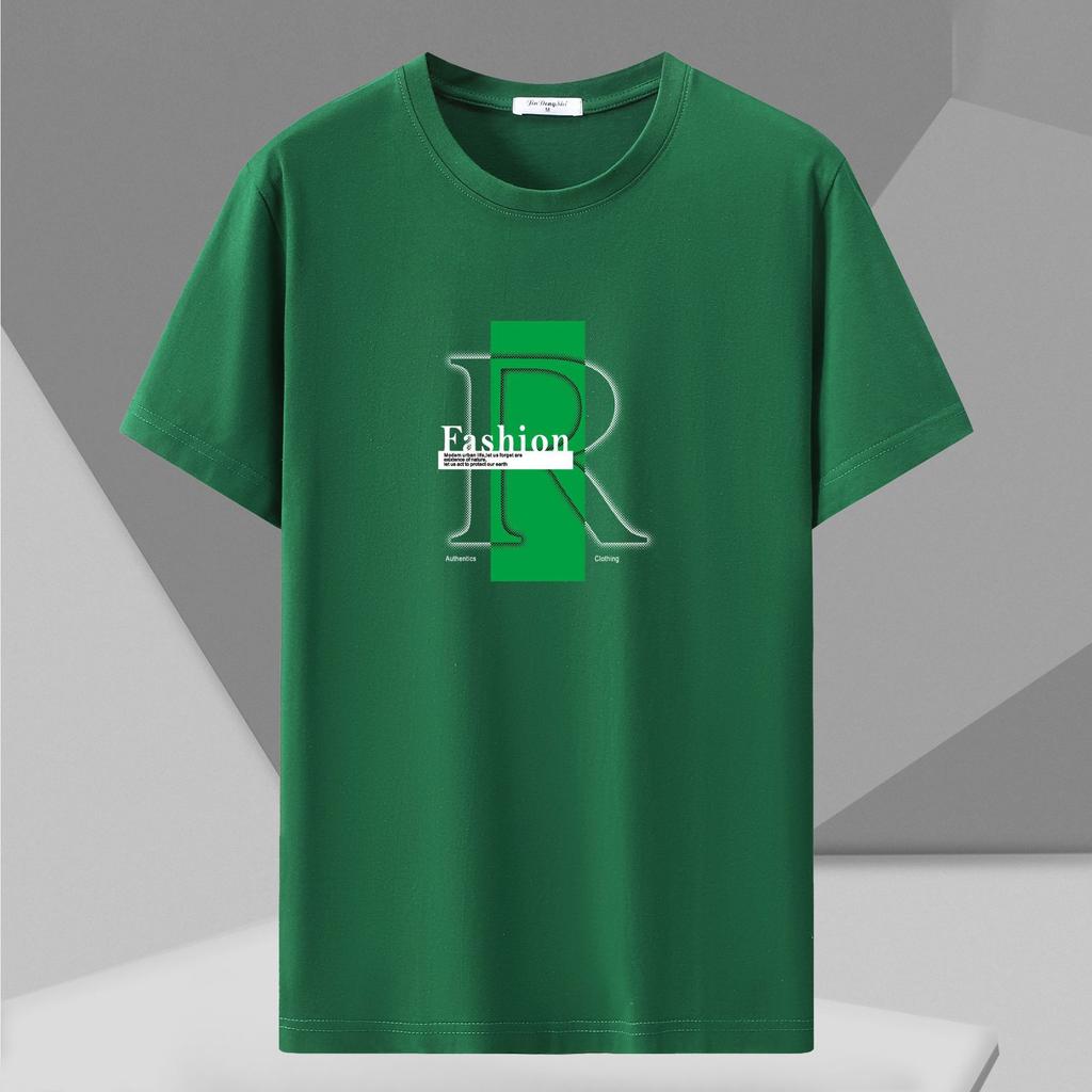 Baumwoll-T-Shirts Herren Kurzarm-T-Shirt Koreanische Modemarke Rundhals Baumwolle Halbarm-T-Shirt Top T-Shirt