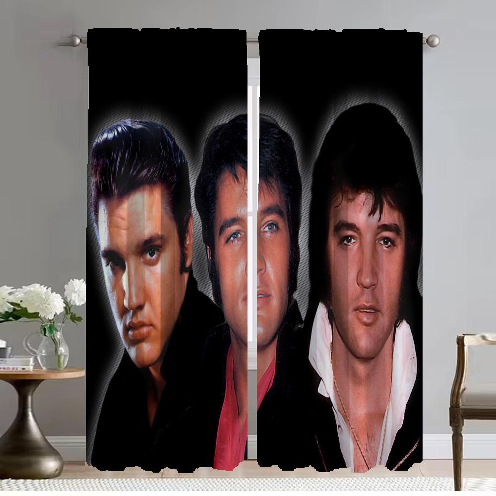 

Украшение на Хеллоуин Элвиса, противомоскитные шторы для гостиной, перегородки, занавески для домашнего интерьера, 2 шт., тюль для спальни W50xH70cmx2pcs-CL