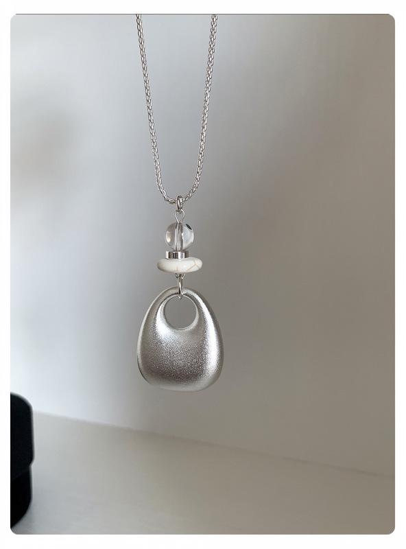 Matte Minimalist Pendant Necklace - Personalized Layered Aesthetic Chain Accessories