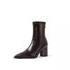 Chelsea Ankle Boots Basic High Heels Boots  Women Fashion Pointed Toe Shoes Women Band Non-Slip Comfortable Boots 222