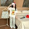 Girls' Cartoon Pajama Set - Short Sleeve, Long Pants, 3-Piece Summer Sleepwear for Kids