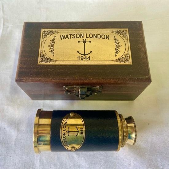 15.24 cm Leather Tubby Telescope in a Wooden Box