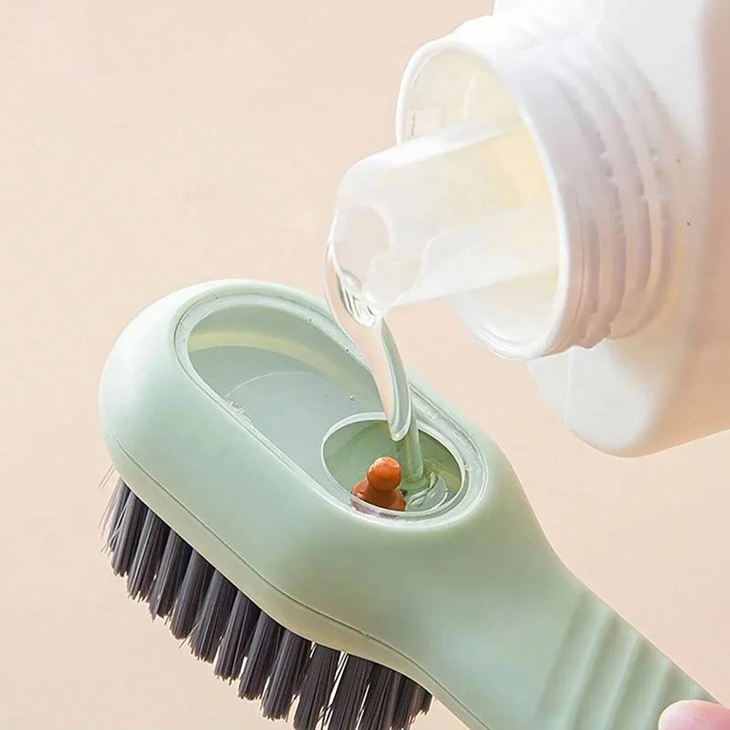 Multifunction Cleaning Shoe Brush Soft Automatic Liquid Shoe Brush Long Handle Clothes Soap Brush With Hook Clean Tool