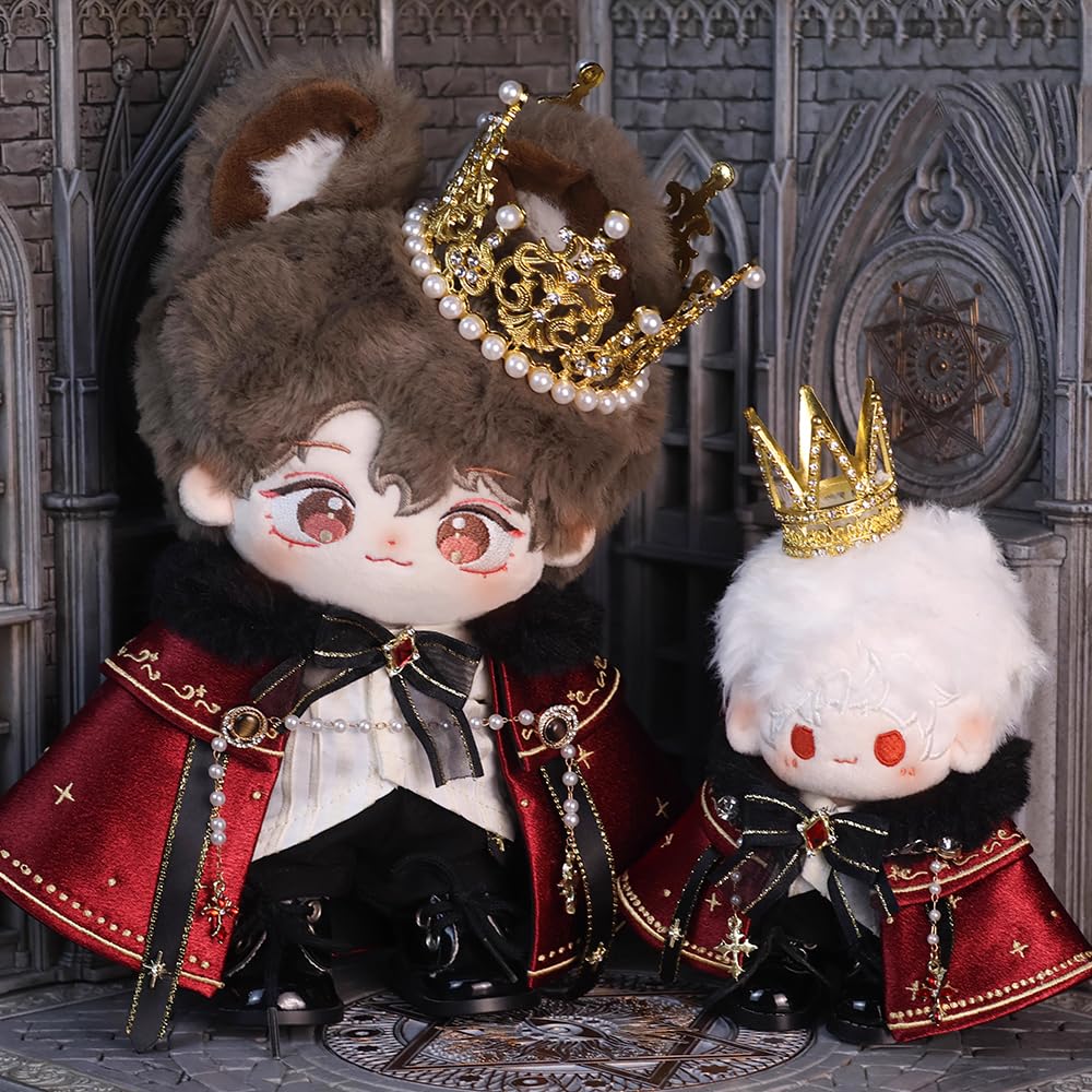 Niannyyhouse Plush Doll Clothes 10cm 20cm Multicolor Cape Suit with Shirt and Pants (Red, 10cm)