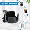 Desk Cup Holder Clamp W/Desk Hook,Large Anti-Spill Cup Holder Clamp, Easy to tall Table Cup Holder,Desk Drink Bottle Holder for Coffee Mups,Water