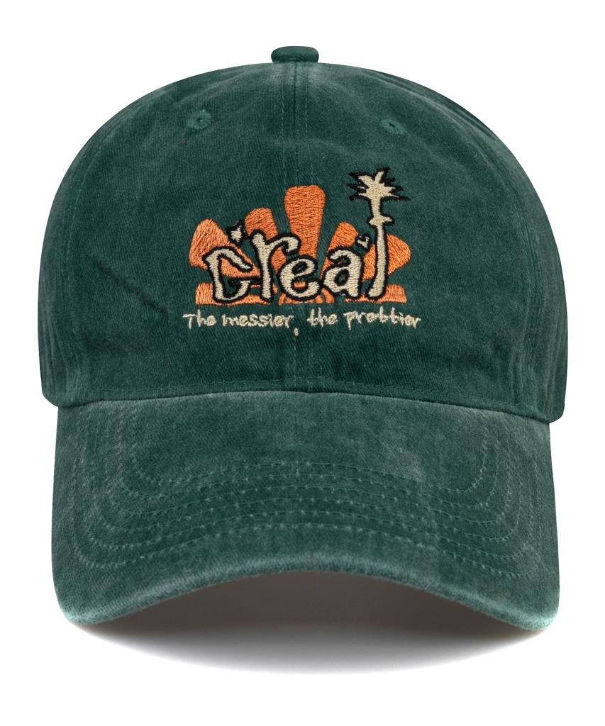 Bichiseuaenkeulim Creaf Stone-Washed Ball Cap-Green