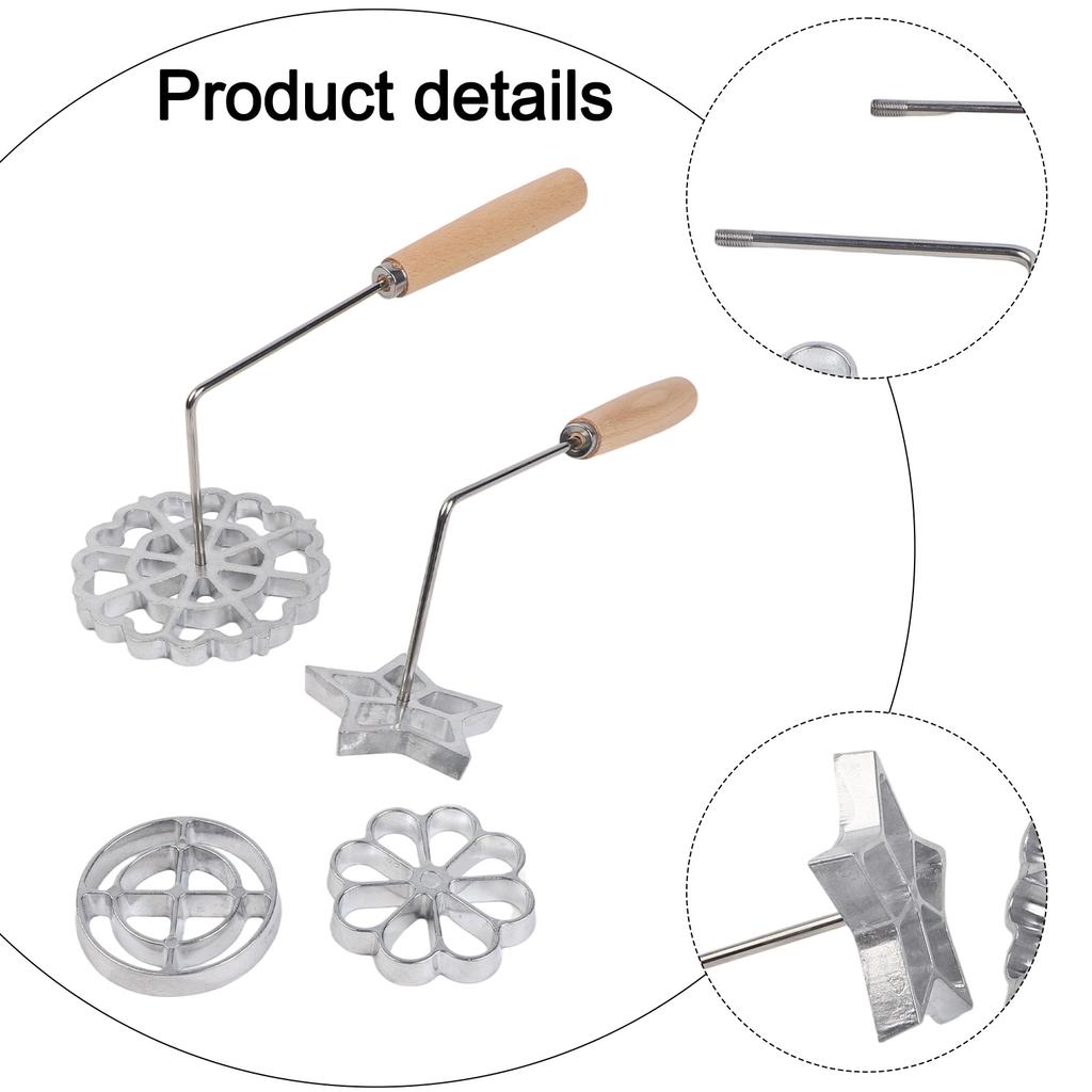 Aluminum Rosette Maker Molds Bunuelos Molds With Handle Pastry Tools Cookie Maker Baking Cooking Kitchen Accessories Replace