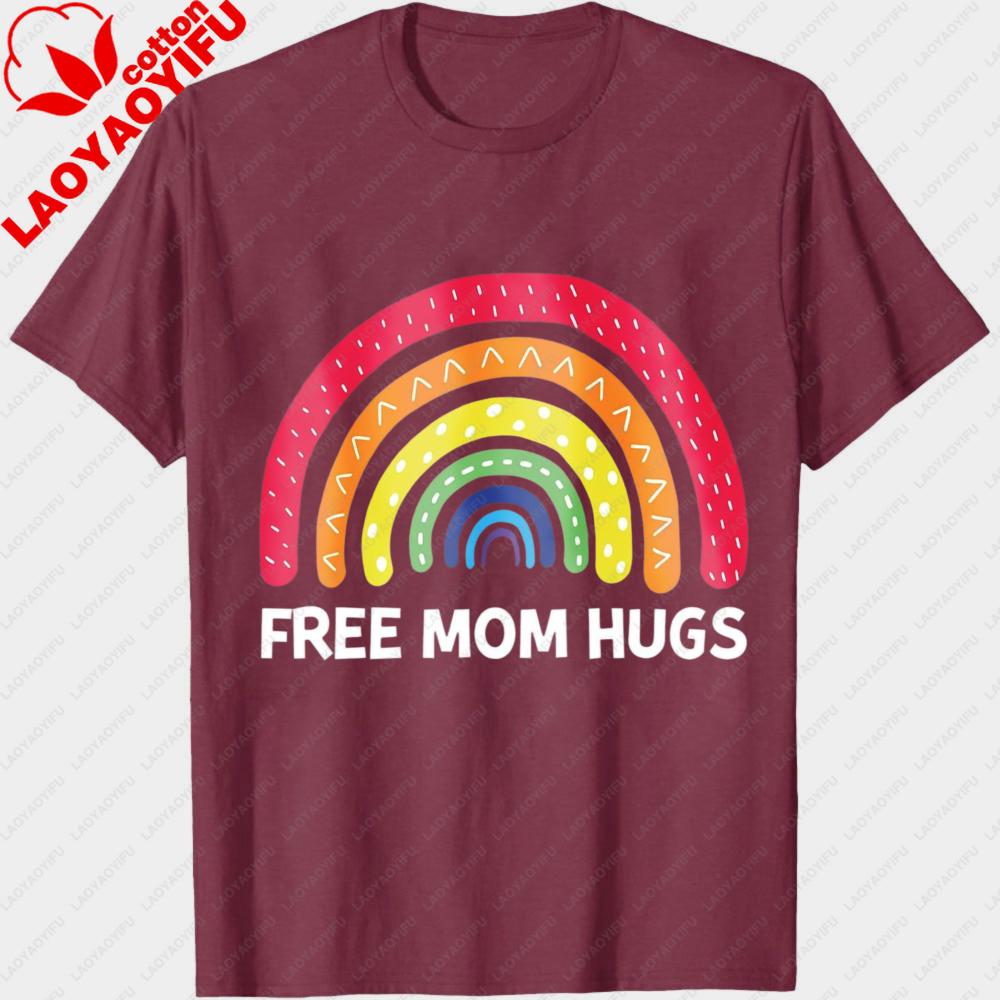 Mom Hugs Shirt Proud Mom Tshirt Rainbow Gay Pride Unisex Women Tee Lgbtq Gift Rainbow Pride Tops Equality Clothes Loode Clothes