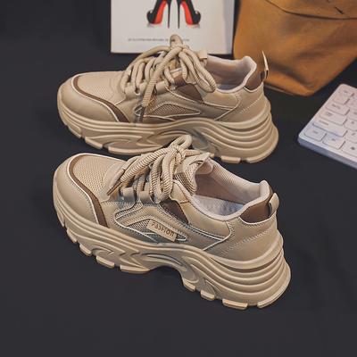 Platforma Dad Shoes Damskie Nowe Przewiewne Uniwersalne Buty Casualowe Damskie Białe Buty Wiosenne i Jesienne Damskie Ins Modne Trampki