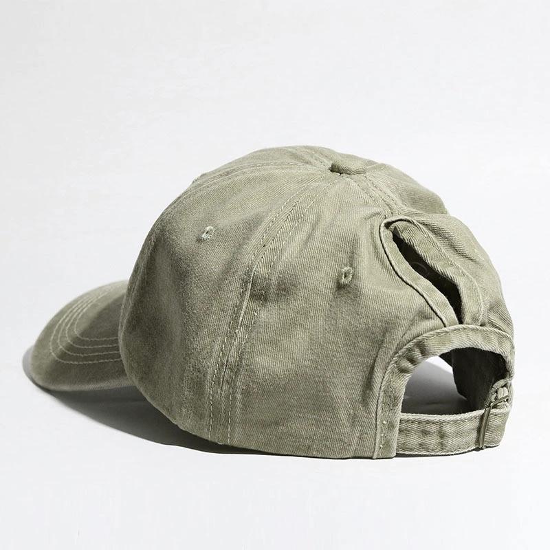 Korean-Style Washed Baseball Cap Spring and Summer Vintage Soft-Top Sun Hat Plain Distressed Denim Cap