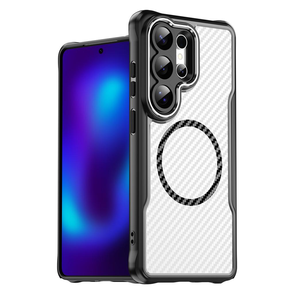 Samsung Galaxy S26 Ultra Case, Magnetic Carbon Fiber Transparent Phone Case Cover for Samsung Galaxy S26 Ultra