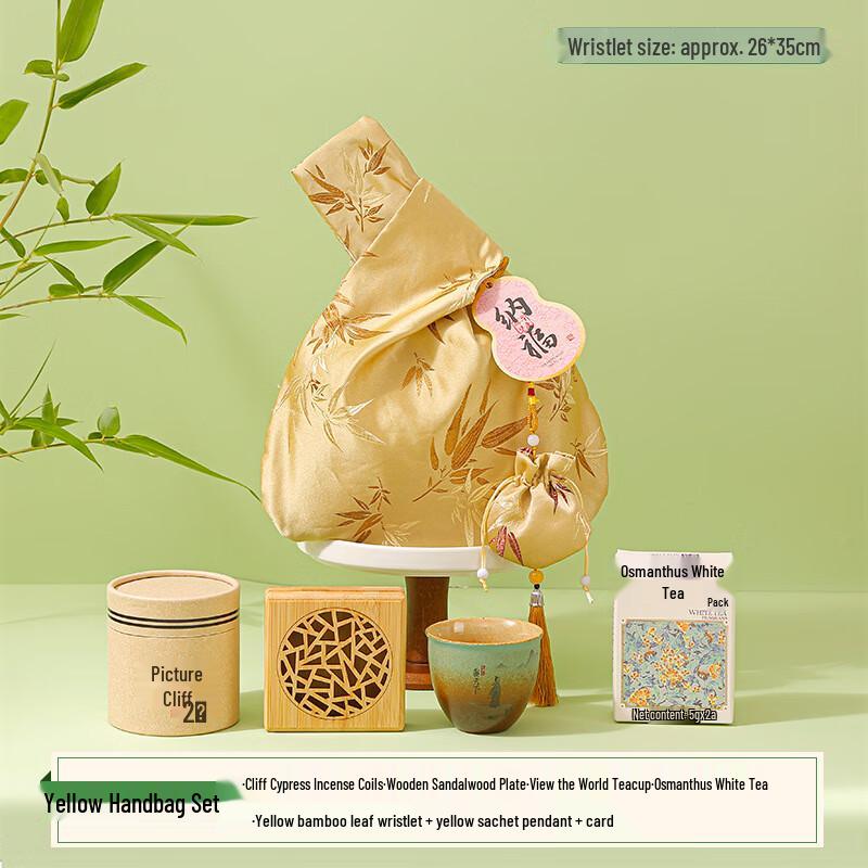 Dragon Boat Festival Ceramic Tea & Incense Gift Set H Incense Plate, Teacup & Tea