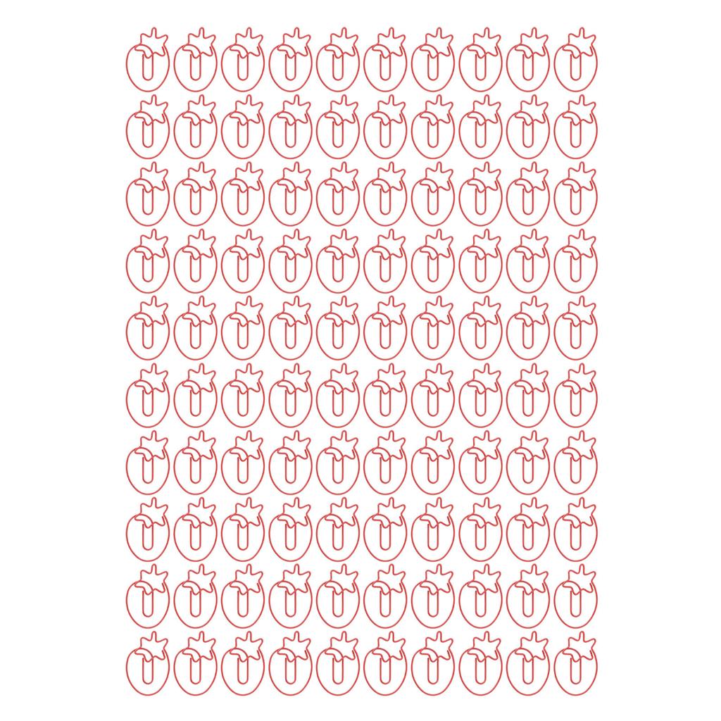 100pcs Strawberry Paper Clips Electroplated Iron Wire Fruit Paper Clips Portable Vibrant Bookmark