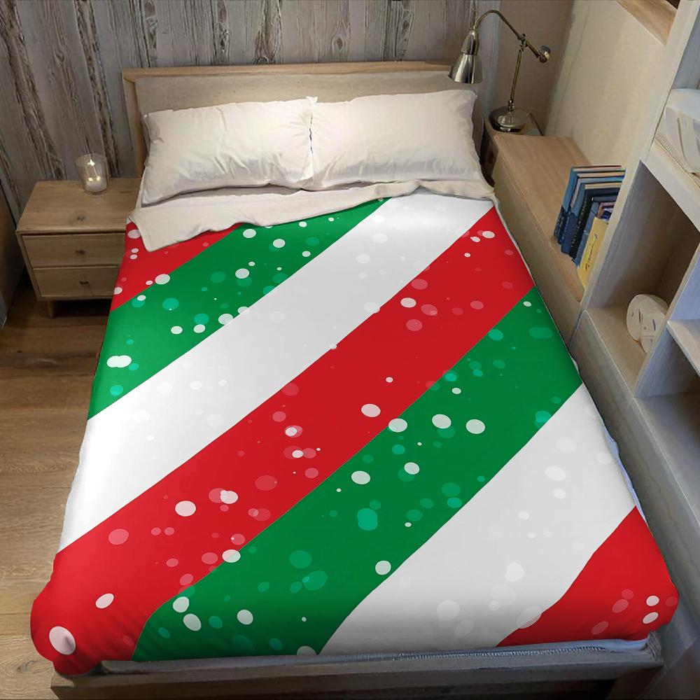 Christmas Striped Sparkle Flannel Blanket Warm Soft Halloween Christmas Couch Warm Cozy Decorative Decor Gift for All Season