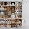 Cat Dog Funny Cartoon Creative Personality Shower Curtains Cute 3D Printed Pvc Fabric with Hooks Waterproof Bathroom Decoration