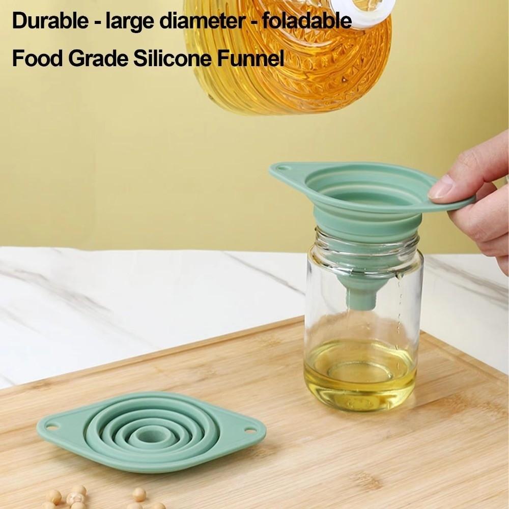 Leak-Proof Silicone Funnel Foldable Wide Mouth Funnel New Portable Funnel  Kitchen