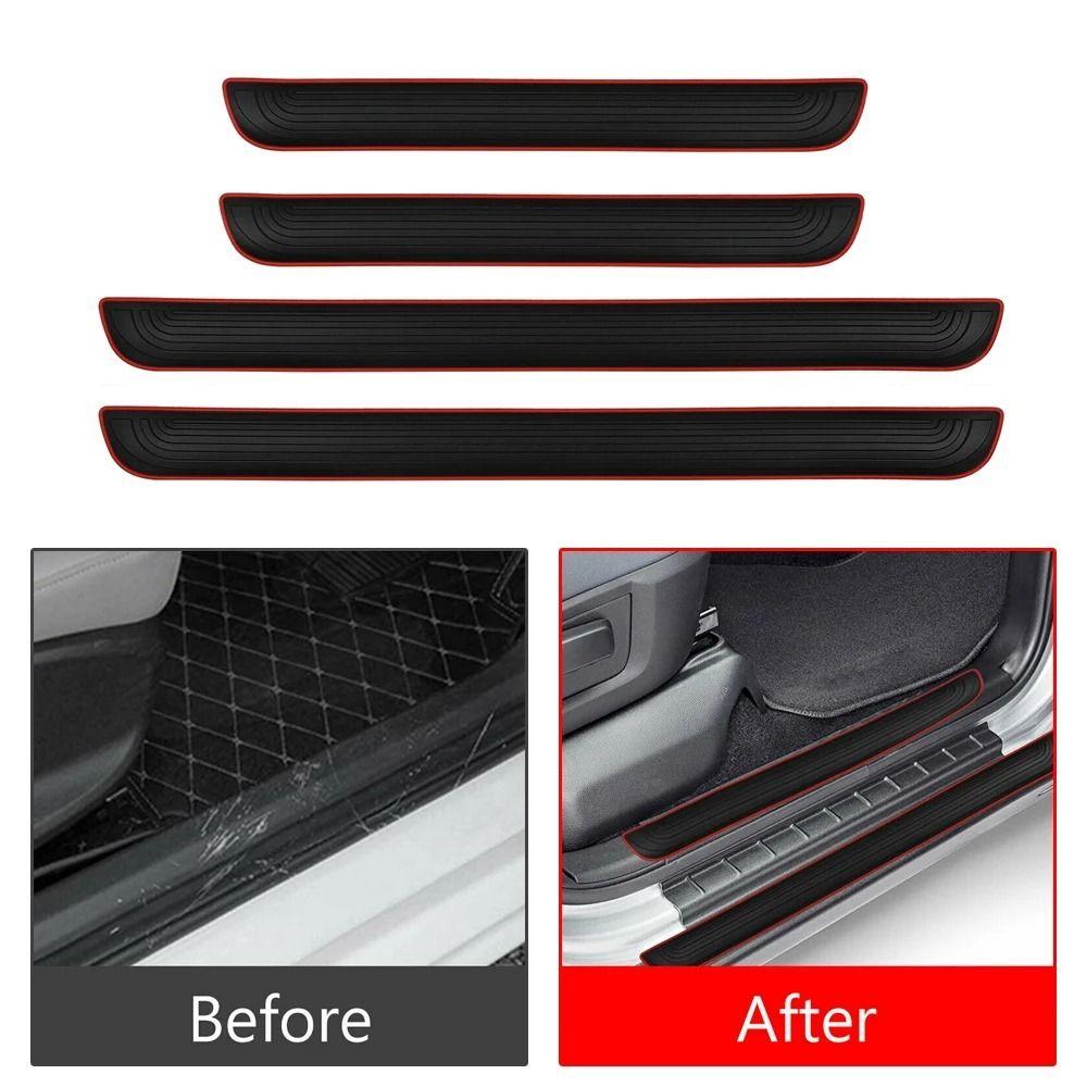 Car Styling Rubber Car Door Sill Scuff Covers Anti-Scratch Car Door Sill Sticker Car Door Sill