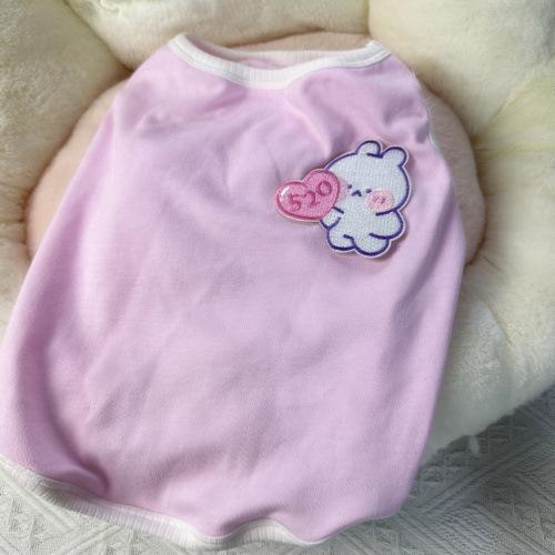 

Летняя классная одежда для домашних животных, однотонная майка для собак, плюшевая хлопковая одежда для собак, футболка без рукавов для кошек и собак, одежда для домашних животных, костюм для собак XS