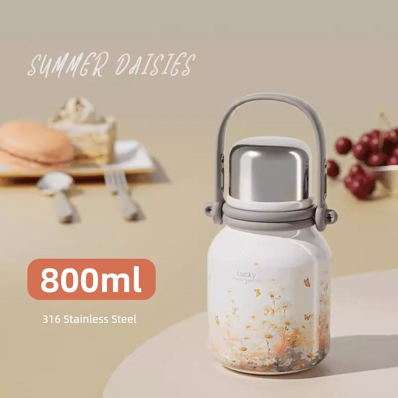 316 Stainless Steel Large-Capacity Thermos Cup, Portable Cold-Keeping Ice Cup, New Style, High-Looking Outdoor Water Bottle for Women and Couples