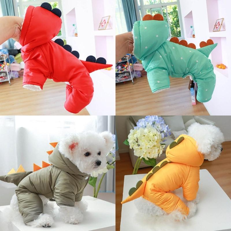 Hundemantel mit Kapuze Dinosaurier Hundekostüm Hundeoverall Wintermantel Hundeoverall Kostüm Hoodie Hundejacke Hundekleidung