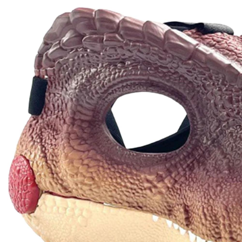 Dinosaur Head Face Mask with Dinosaur Scream Lifelike Dinosaur Mask Headwear Raptor Dinosaur Mask Party Cosplay Props