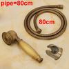 Antique Brass Hand Shower Set Brass Hand Shower +1.5M Shower Hose Pipe+Hand Shower Holder
