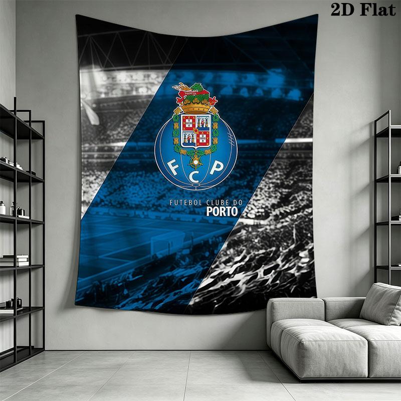 FC Porto Poster Wandbehang Gedruckte Stoffdecke Dekorative Wandteppiche für Schlafzimmer Wohnzimmer Heimdekoration