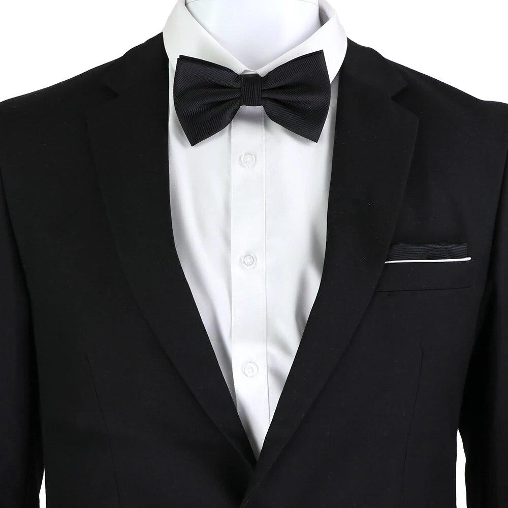 

Набір краваток-метеликів, однотонний, для чоловіків, запонки з метеликами, брошка з китицями, жакардова плетена краватка, вечірка, весілля 12*6cm