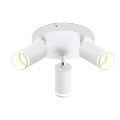 Ceiling Spotlight - NETTLIFE - 3 GU10 Bulbs - White - 350° Adjustable - Metal