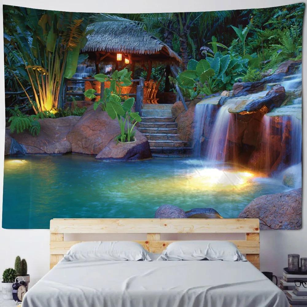 Сказочный лесной домик на дереве Узор Гобелен Украшение стены дома Гобелен Спальня — фото 7