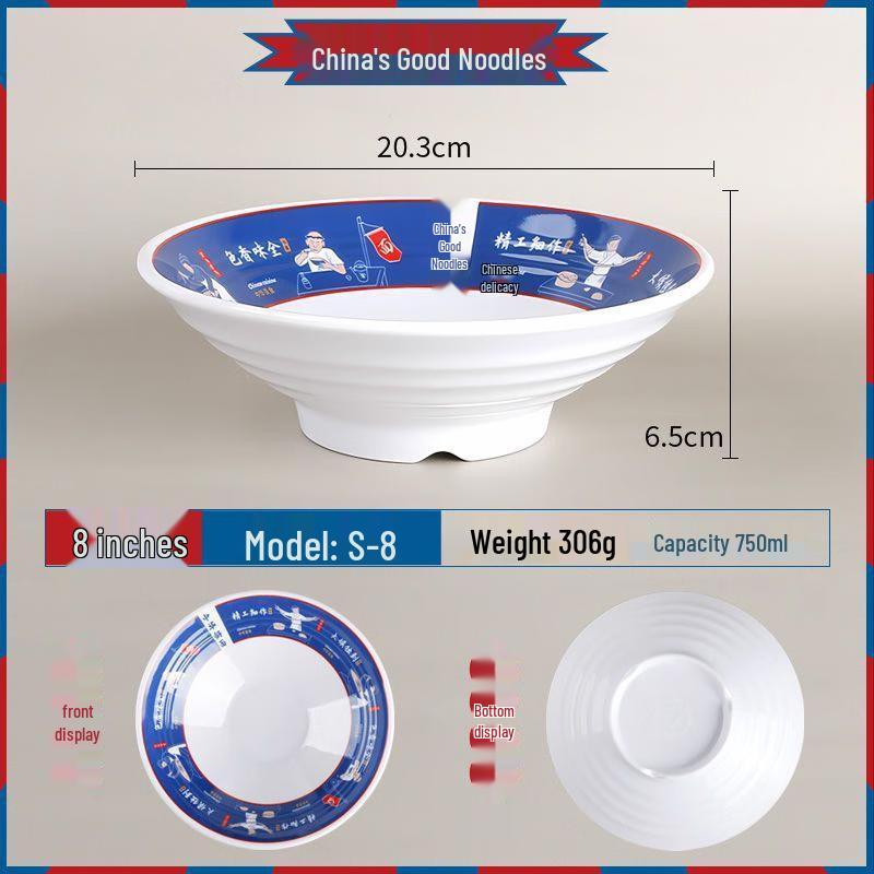 Jijun Chinese Style Melamine Noodle Bowl