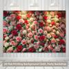 Romantic Rose Wall Tapestry, Dense and Vibrant Red and Pink Roses Arrangement, Lush Floral Wall Art