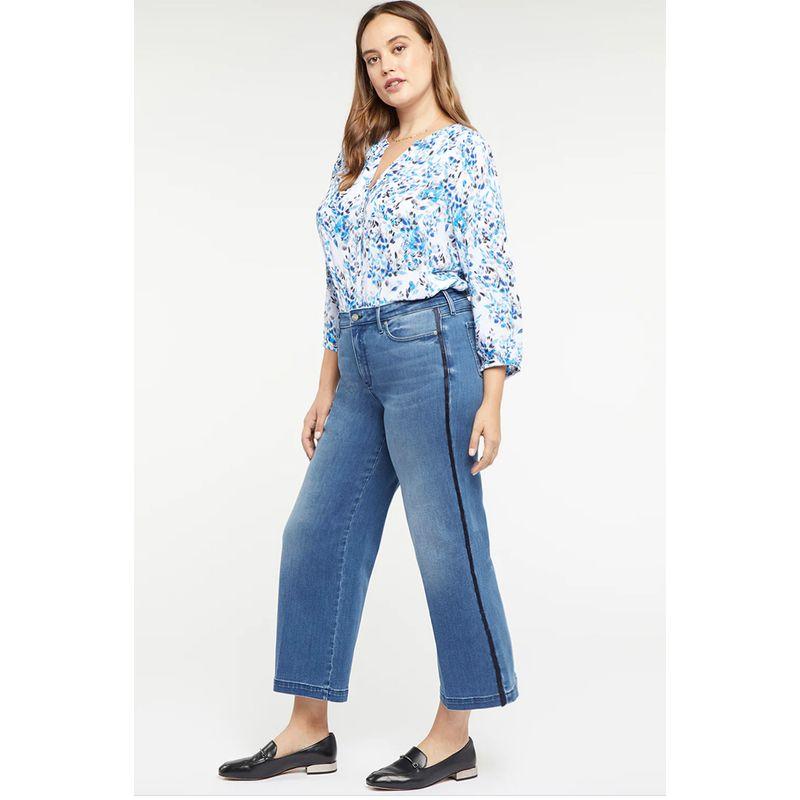 2 Pieces 90% Off NY Classic High Waist Big Straight-Leg Large Wide Leg Wide Leg Loose Cropped High Elasticity High Waist Denim