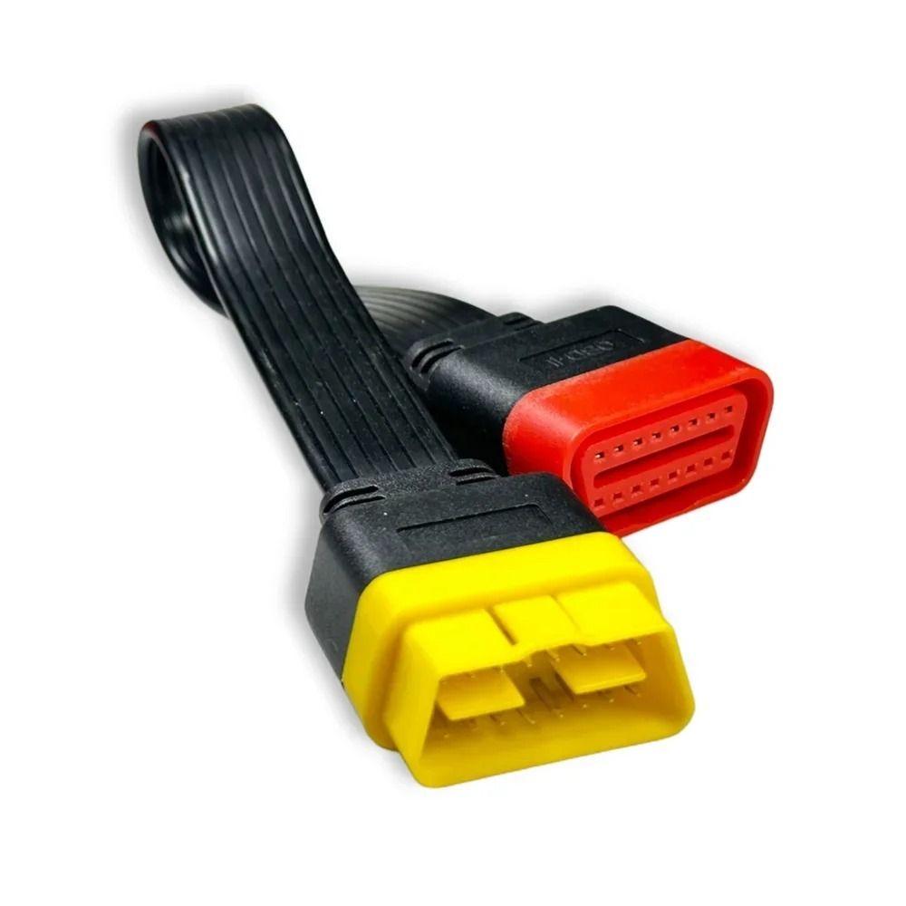 Female Connector OBD2 Extension Connector Extension Cable Pin Connector 16 Pin Male Connector Black OBD II Extension Cable Auto