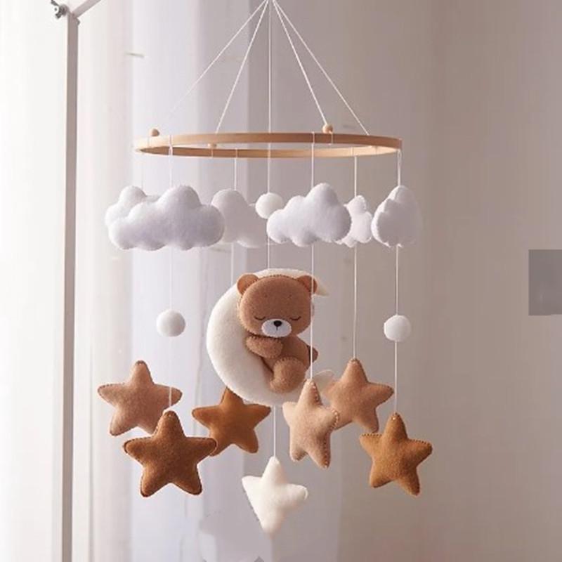 Nordic Cartoon Hanging Ornament: Felt Baby Crib Mobile Cloud Decoration & Wind Chime Pendant Toy Jewelry Material Pack.