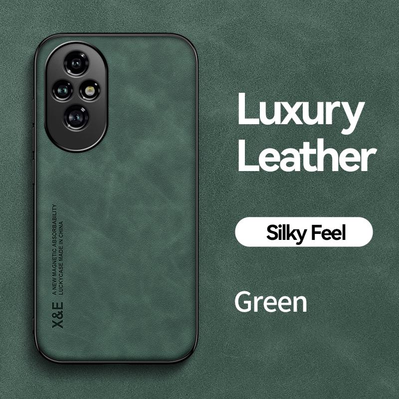 

KEYSION Роскошный чехол из искусственной кожи в стиле ретро для HONOR 200 Pro 5G, мягкий силиконовый + противоударный чехол для задней панели телефона из поликарбоната для Huawei Honor 200 5G for Honor 200 Pro 5G зелёный